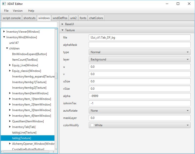 L2Modder V2 editor előnézet